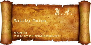 Matity Amina névjegykártya